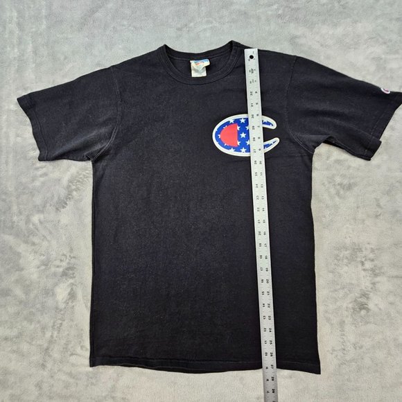 Champion Life Heritage T-Shirt Men's Medium Black Big C Chest Patriotic Logo - Picture 4 of 8